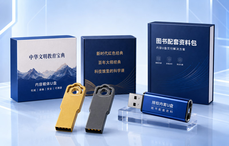 出版社授权内容U盘配套资料交付场景